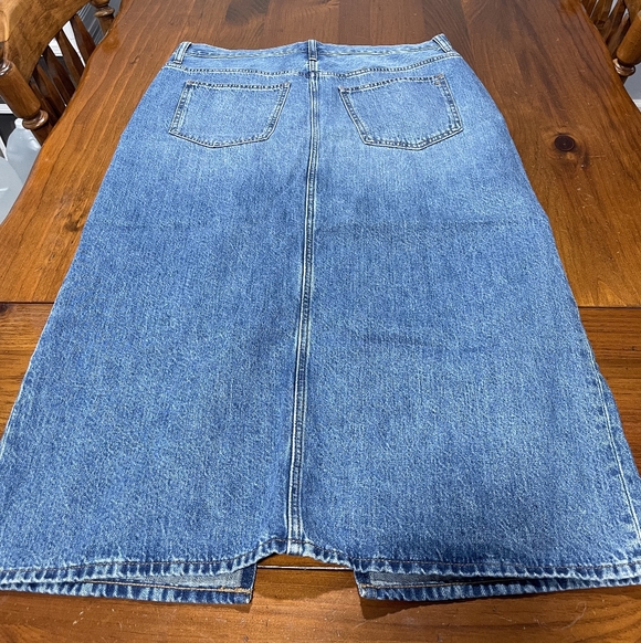 Madewell Womens 100% Cotton Classic Blue Denim Jean Mid-Rise Maxi Skirt Size 31 - Picture 5 of 6